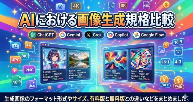 ChatGPT, Gemini, Grok, Copilot, Google FlowのマルチモーダルAIにおける画像生成規格